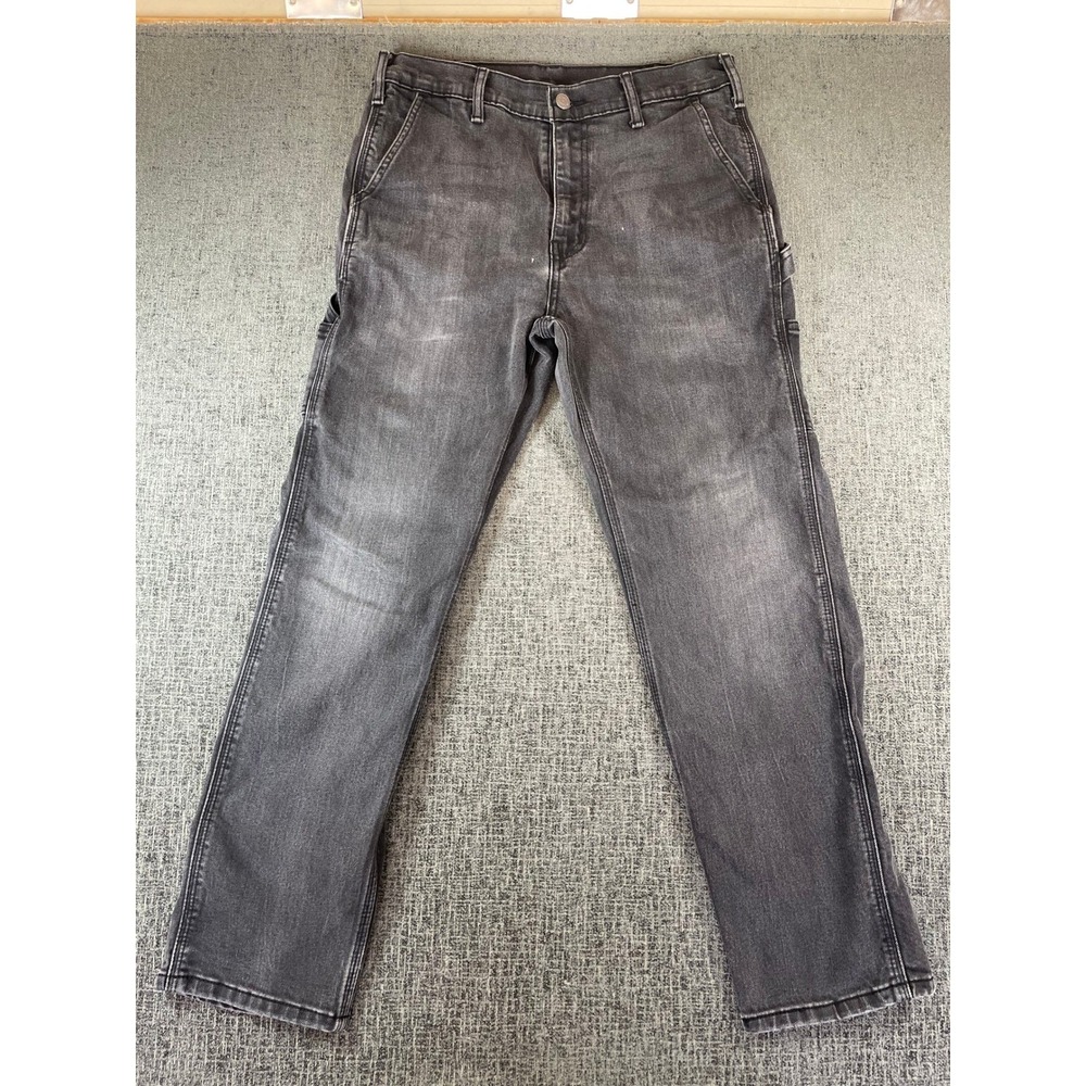 Levis Carpenter Jeans Mens 32x32 Faded Black Denim Straight Leg Workwear Pants